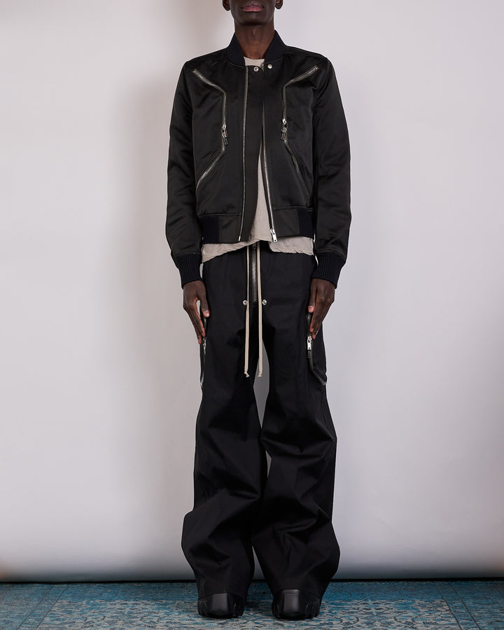 Rick Owens Blixa Flight Jacket Tech Duchesse Black