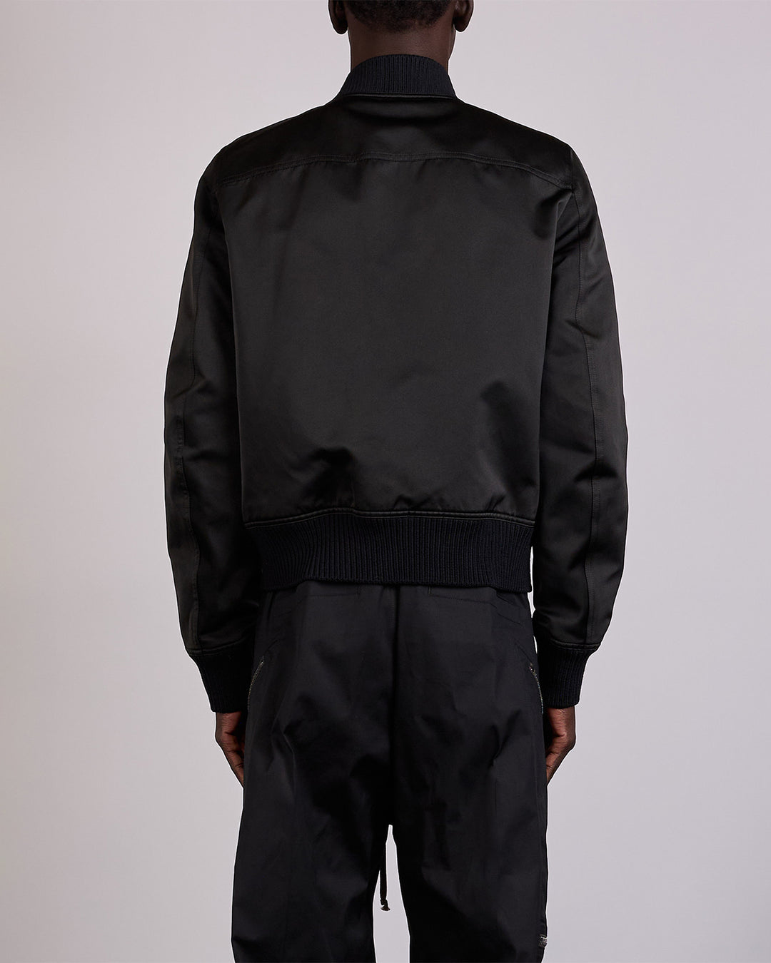 Rick Owens Blixa Flight Jacket Tech Duchesse Black