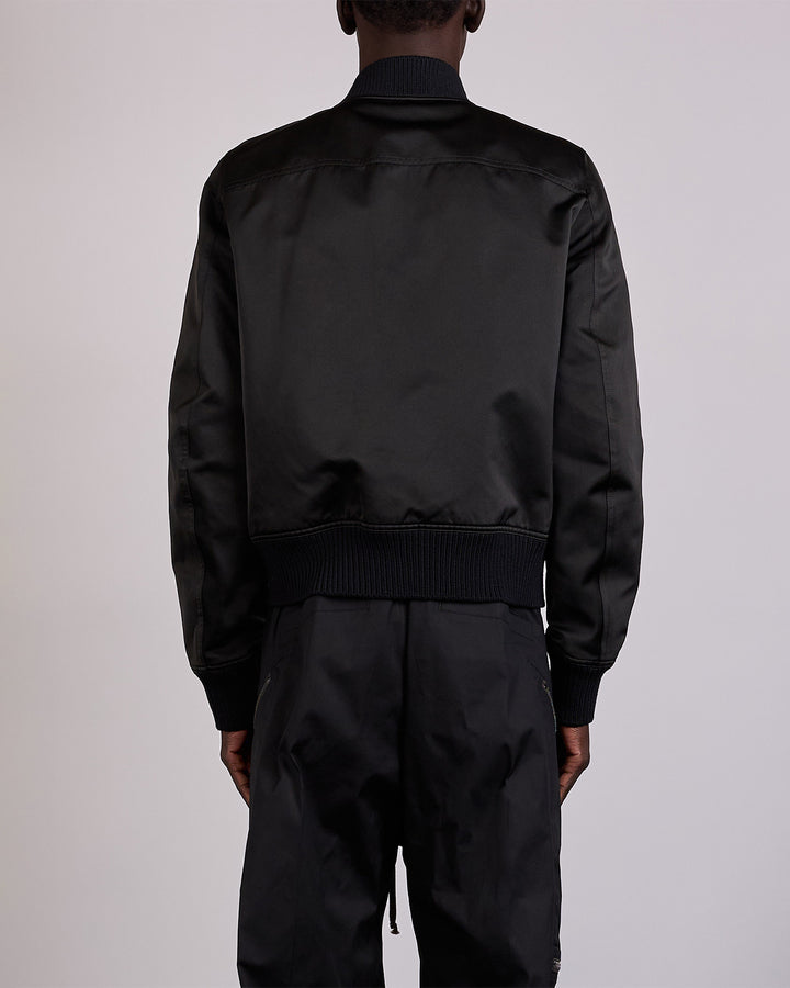 Rick Owens Blixa Flight Jacket Tech Duchesse Black