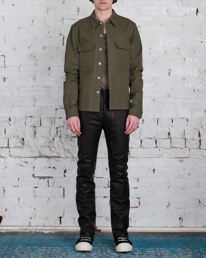 Rick Owens Bonotto Cropped Outershirt CTW Olive Drab