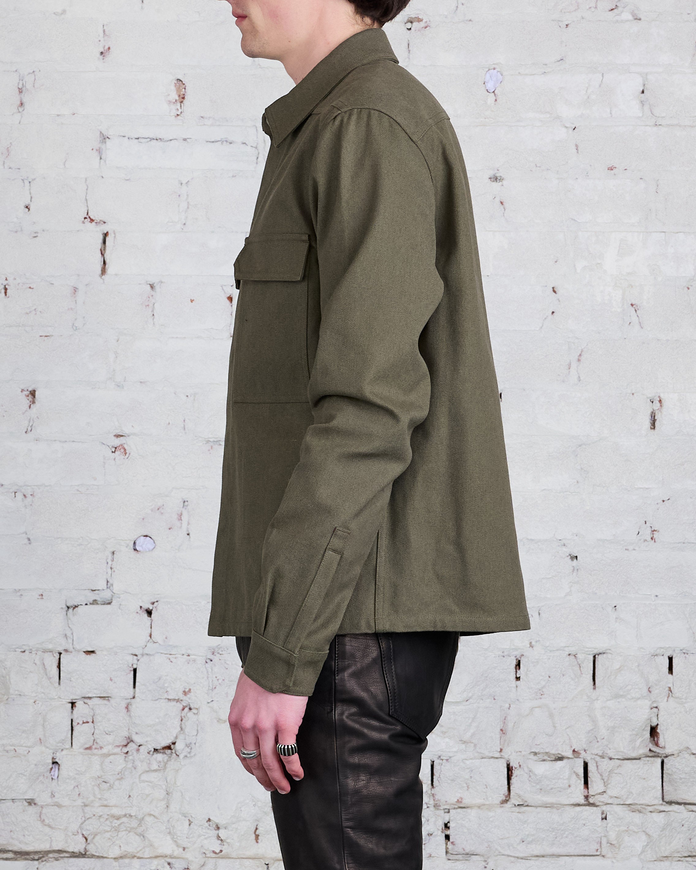 Rick Owens Bonotto Cropped Outershirt CTW Olive Drab