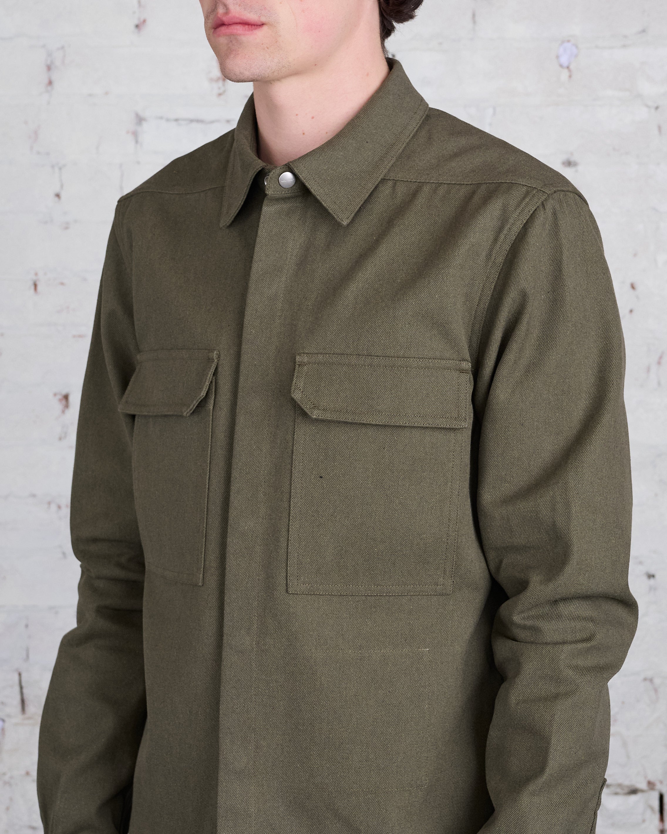 Rick Owens Bonotto Cropped Outershirt CTW Olive Drab