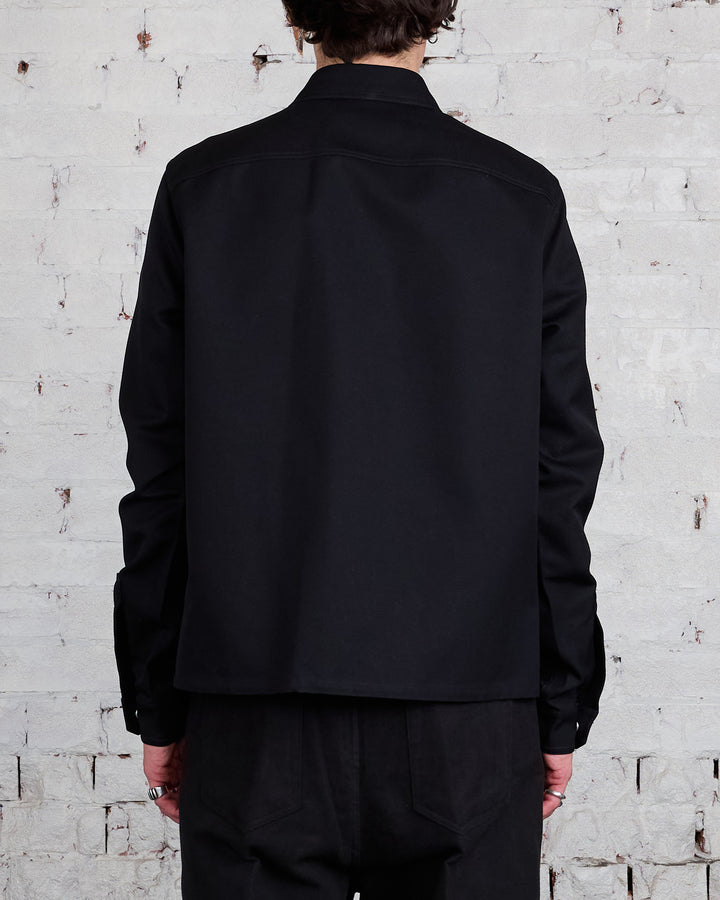 Rick Owens Bonotto Cropped Workshirt Terrain Cotton Black