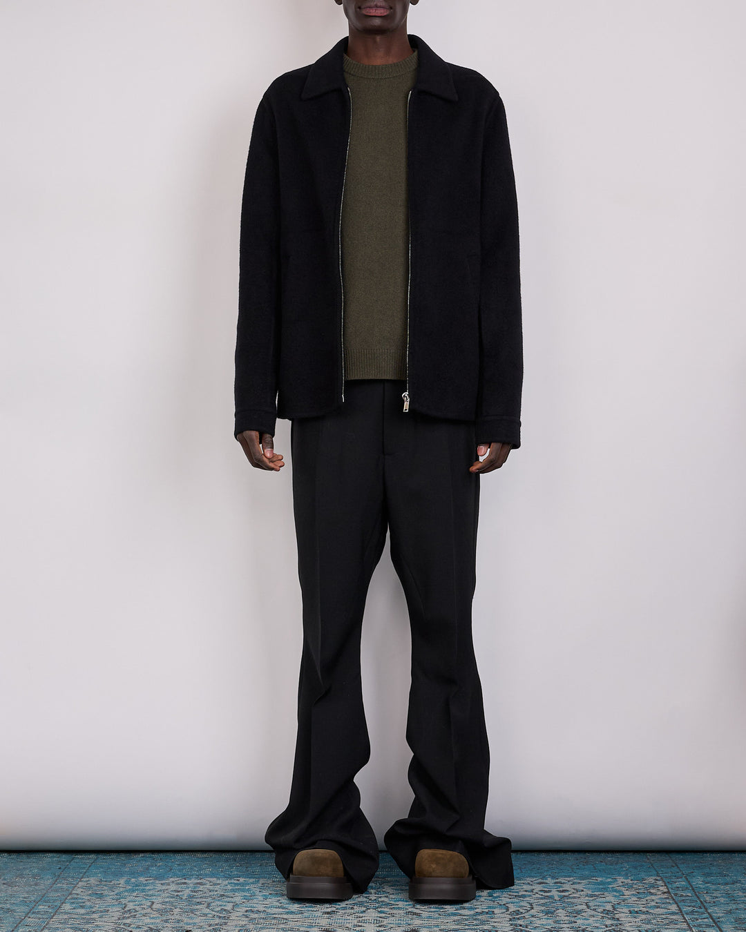 Rick Owens Brad Jacket Double Cashmere Black