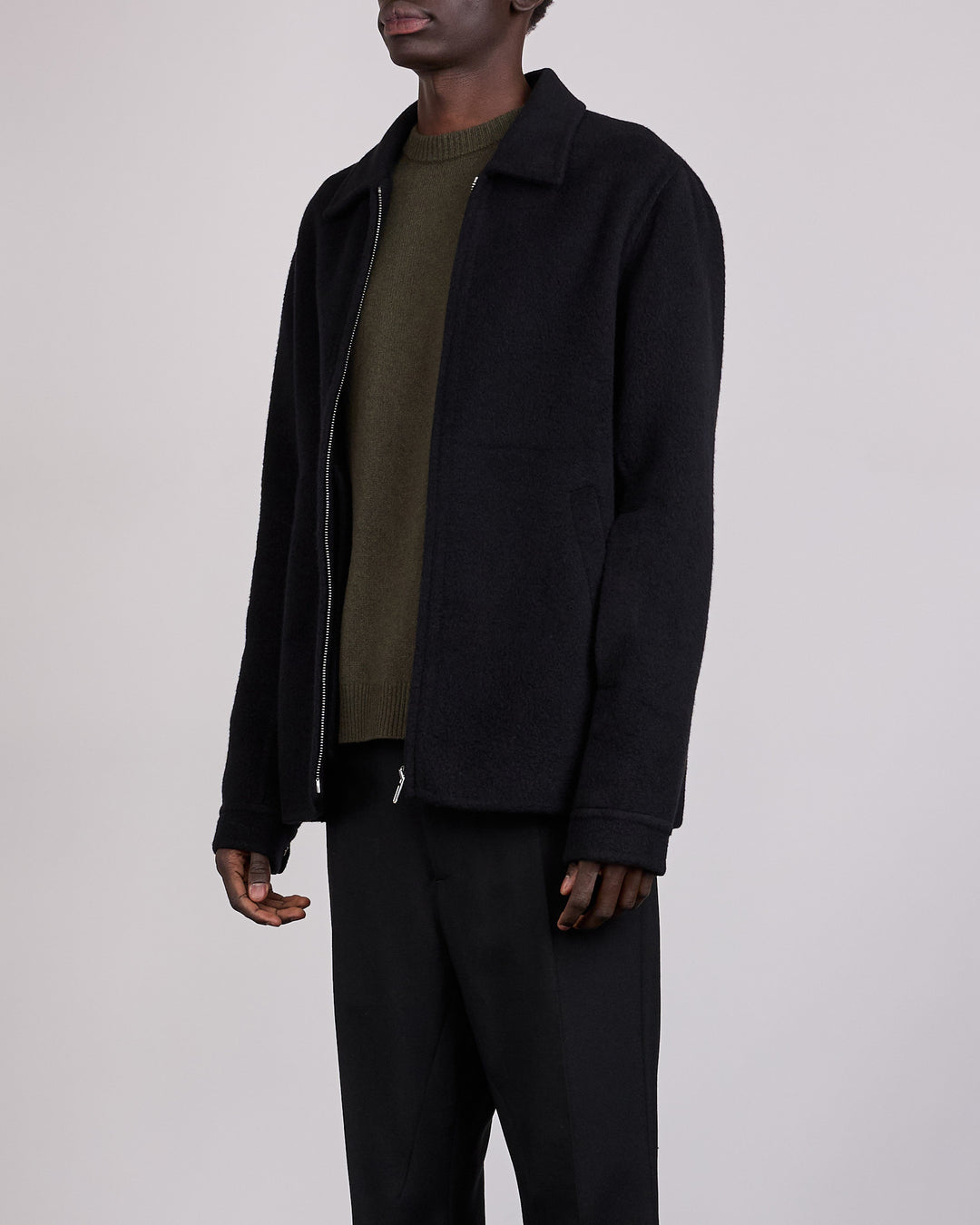 Rick Owens Brad Jacket Double Cashmere Black