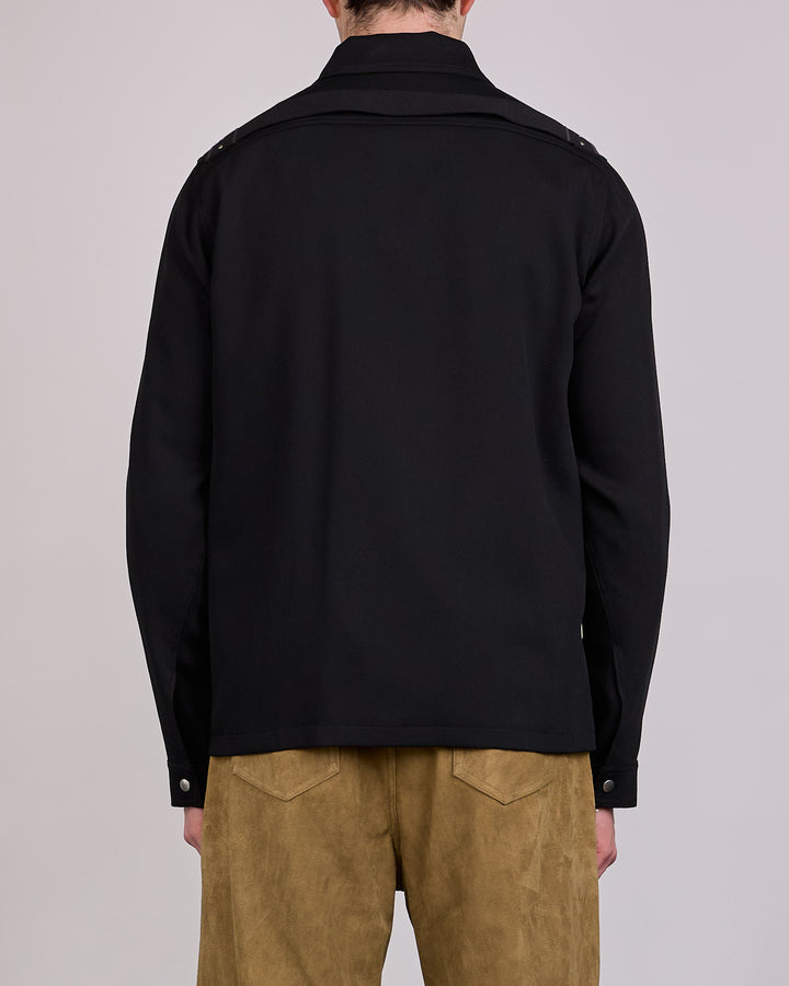 Rick Owens Brad Jacket Twisted Wool Black