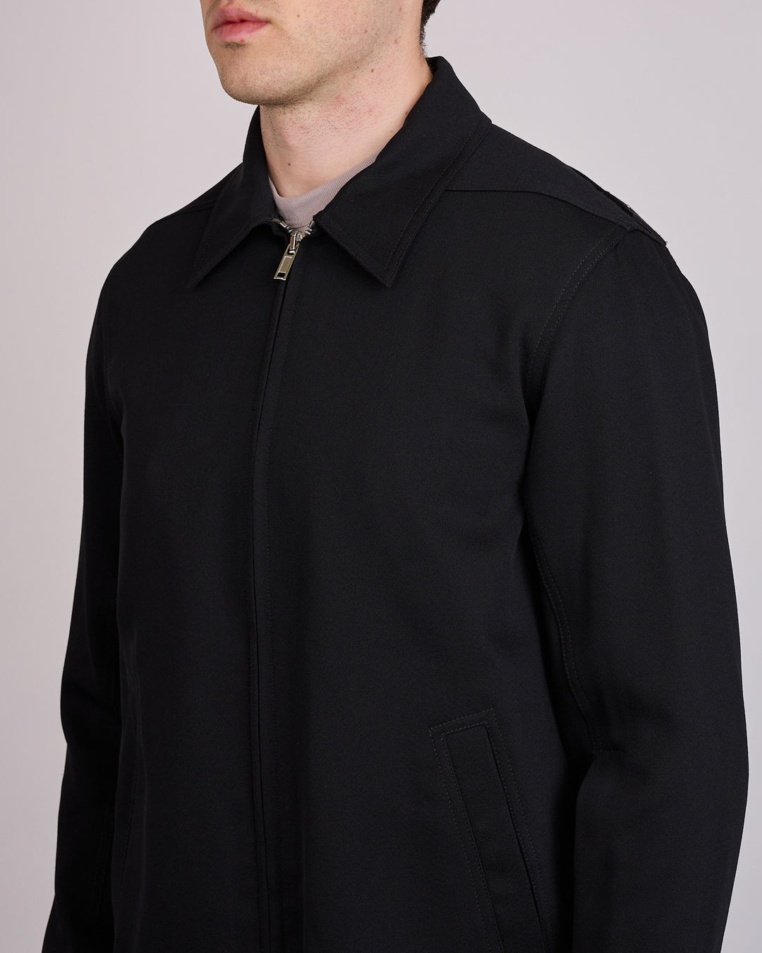 Rick Owens Brad Jacket Twisted Wool Black