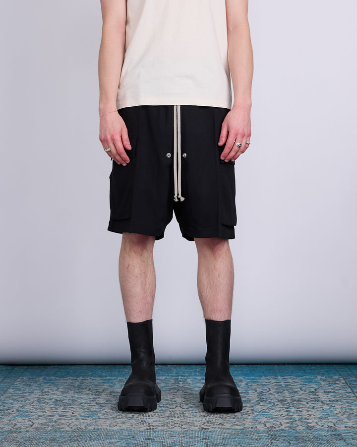 Rick Owens Cargobela Short Wool Sable Black