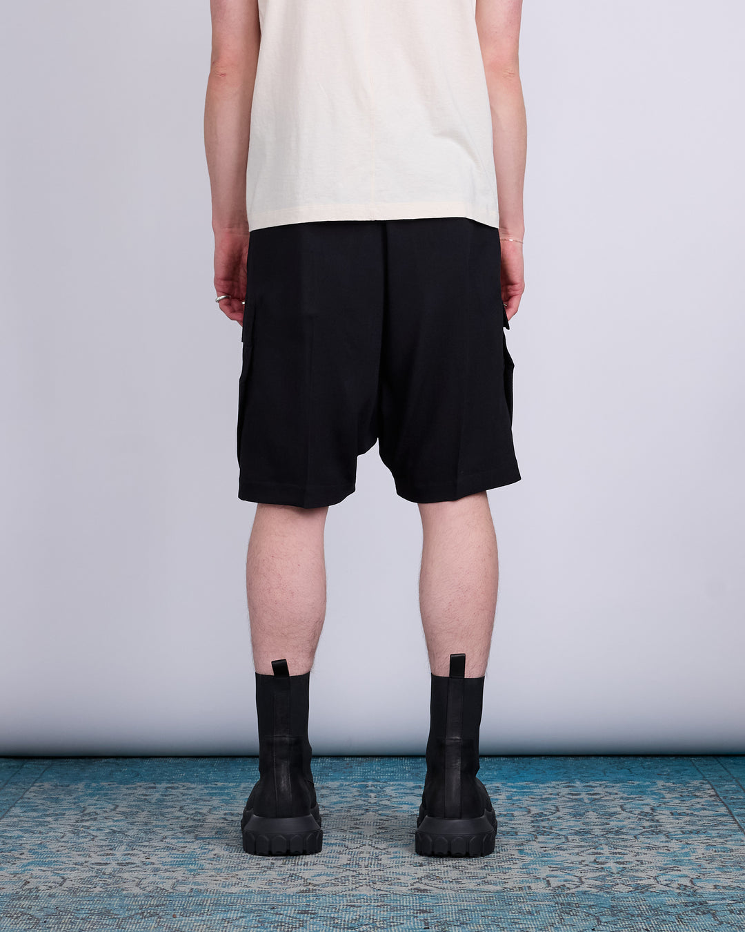 Rick Owens Cargobela Short Wool Sable Black