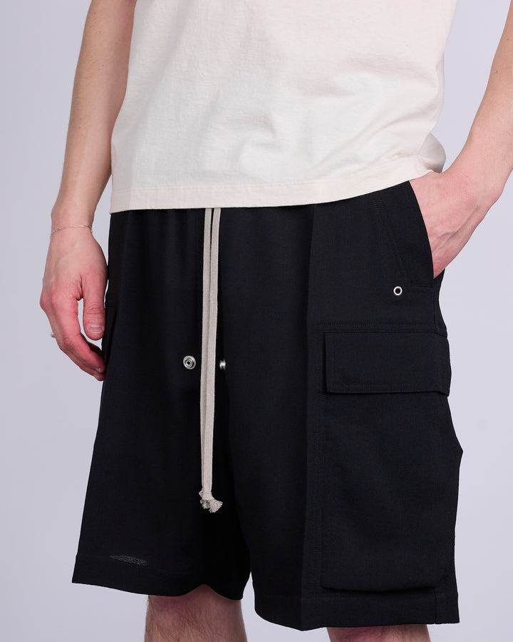 Rick Owens Cargobela Short Wool Sable Black