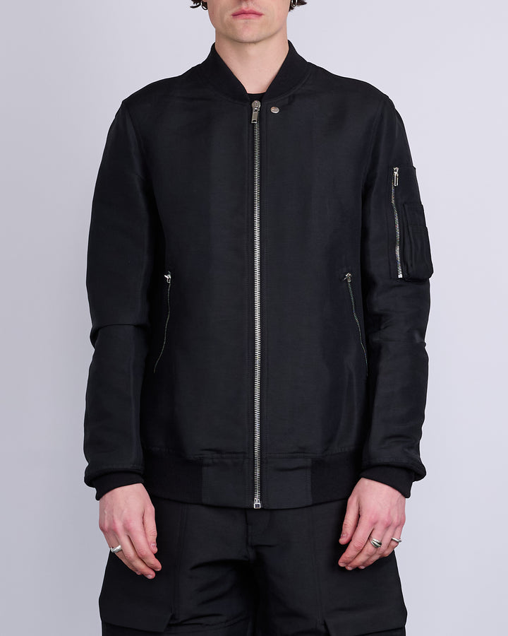 Rick Owens Classic Flight Jacket Heavy Faille Black