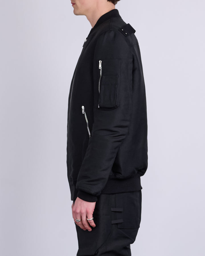 Rick Owens Classic Flight Jacket Heavy Faille Black