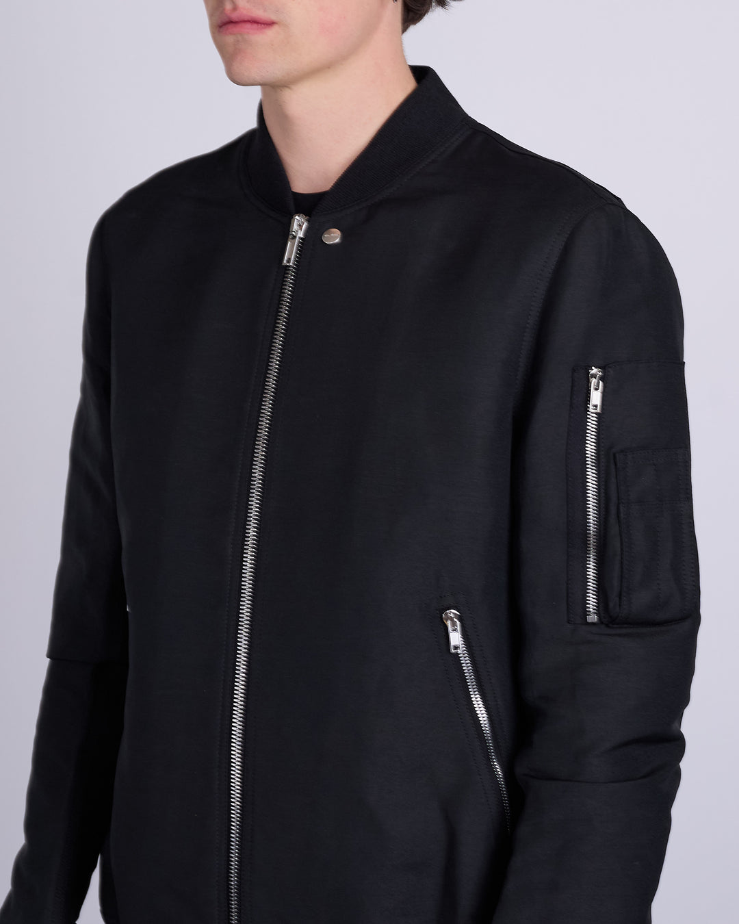 Rick Owens Classic Flight Jacket Heavy Faille Black