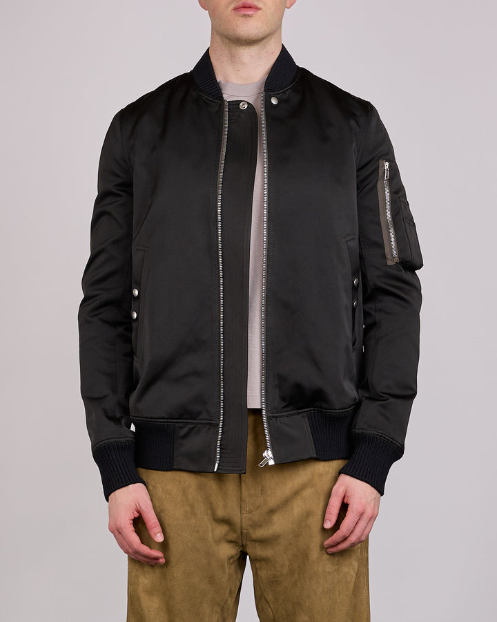 Rick Owens Classic Flight Jacket Tech Duchesse Black