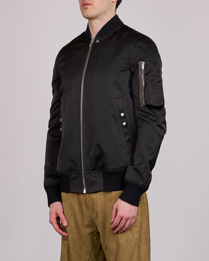 Rick Owens Classic Flight Jacket Tech Duchesse Black