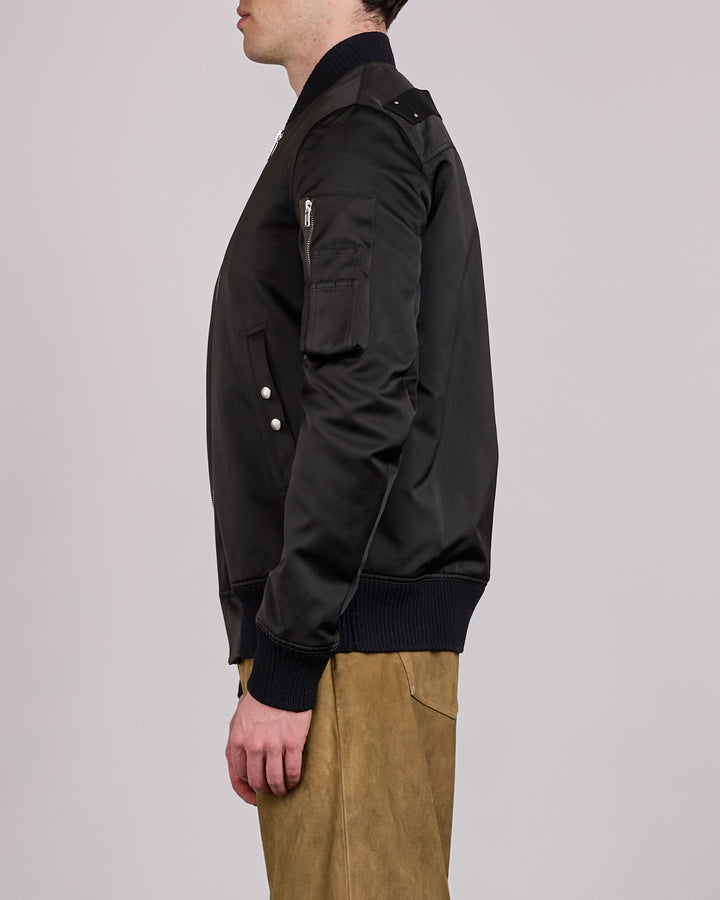 Rick Owens Classic Flight Jacket Tech Duchesse Black