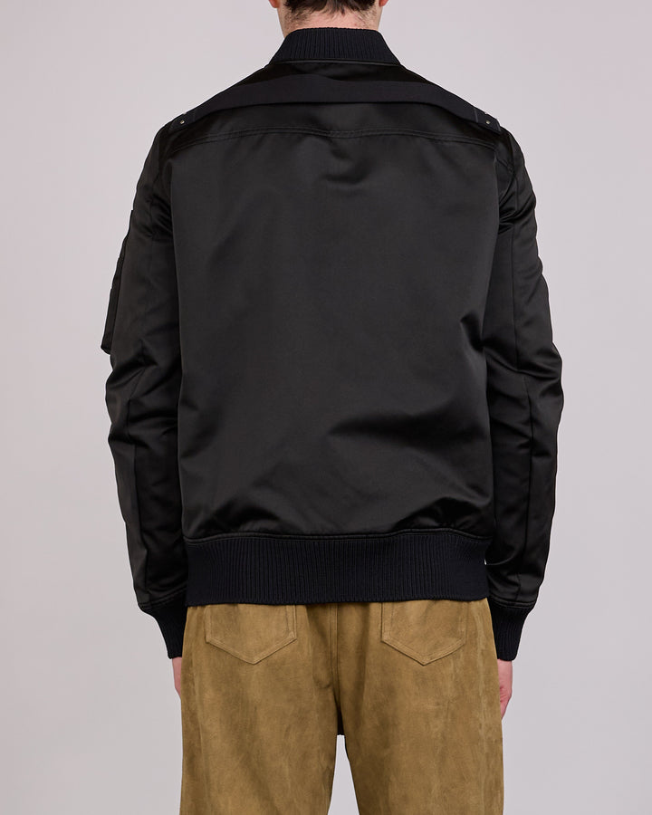 Rick Owens Classic Flight Jacket Tech Duchesse Black