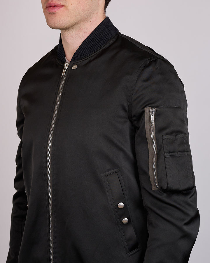 Rick Owens Classic Flight Jacket Tech Duchesse Black