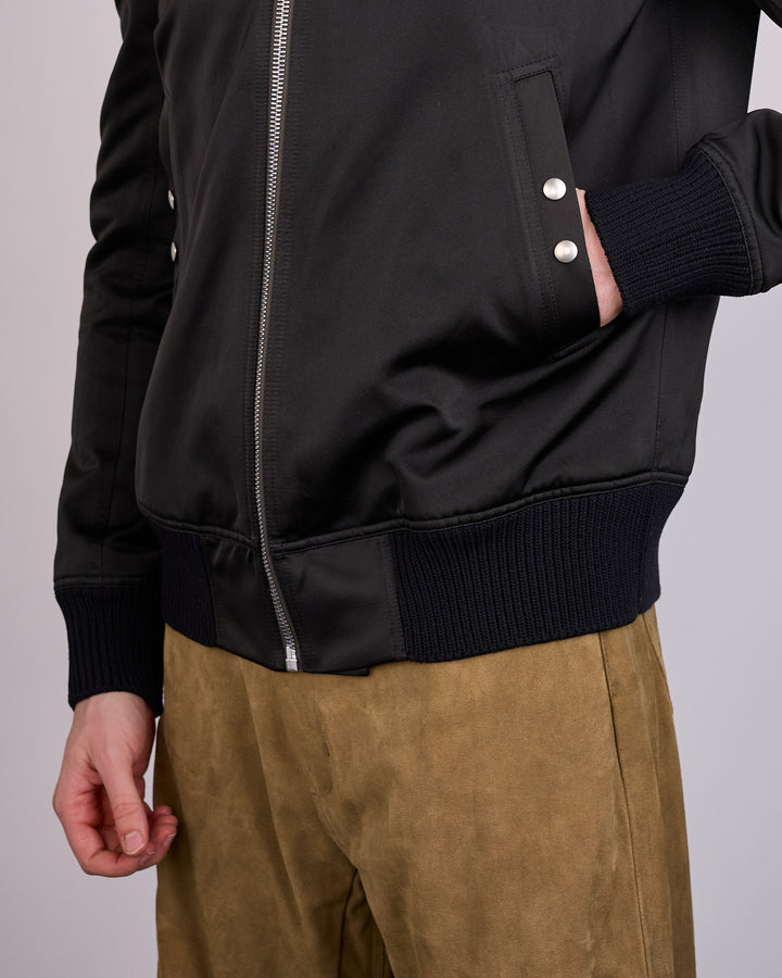 Rick Owens Classic Flight Jacket Tech Duchesse Black