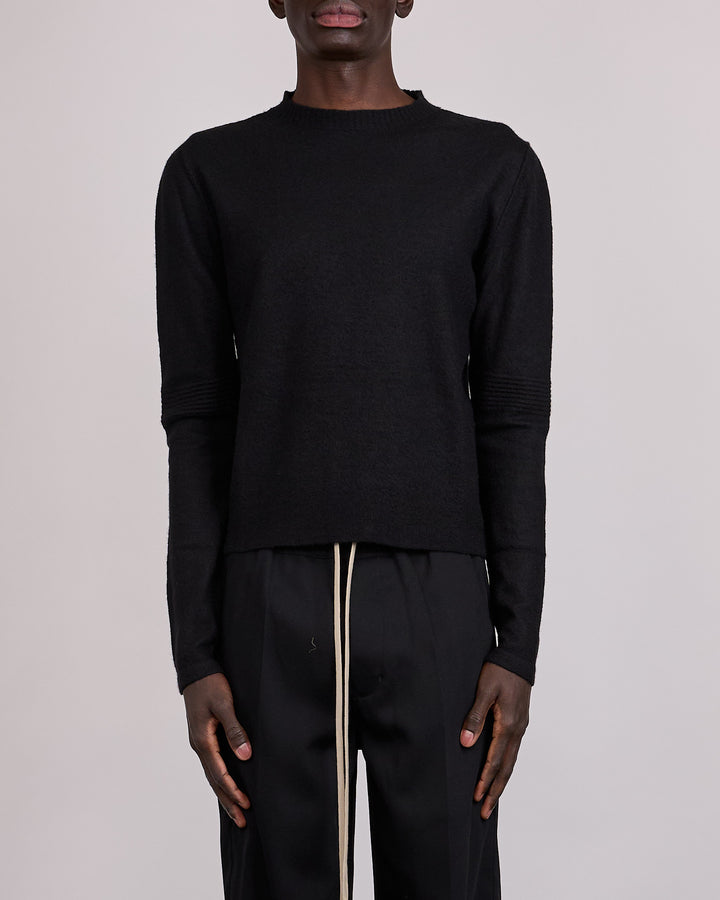 Rick Owens Cropped Biker Cashmere Sweater Black