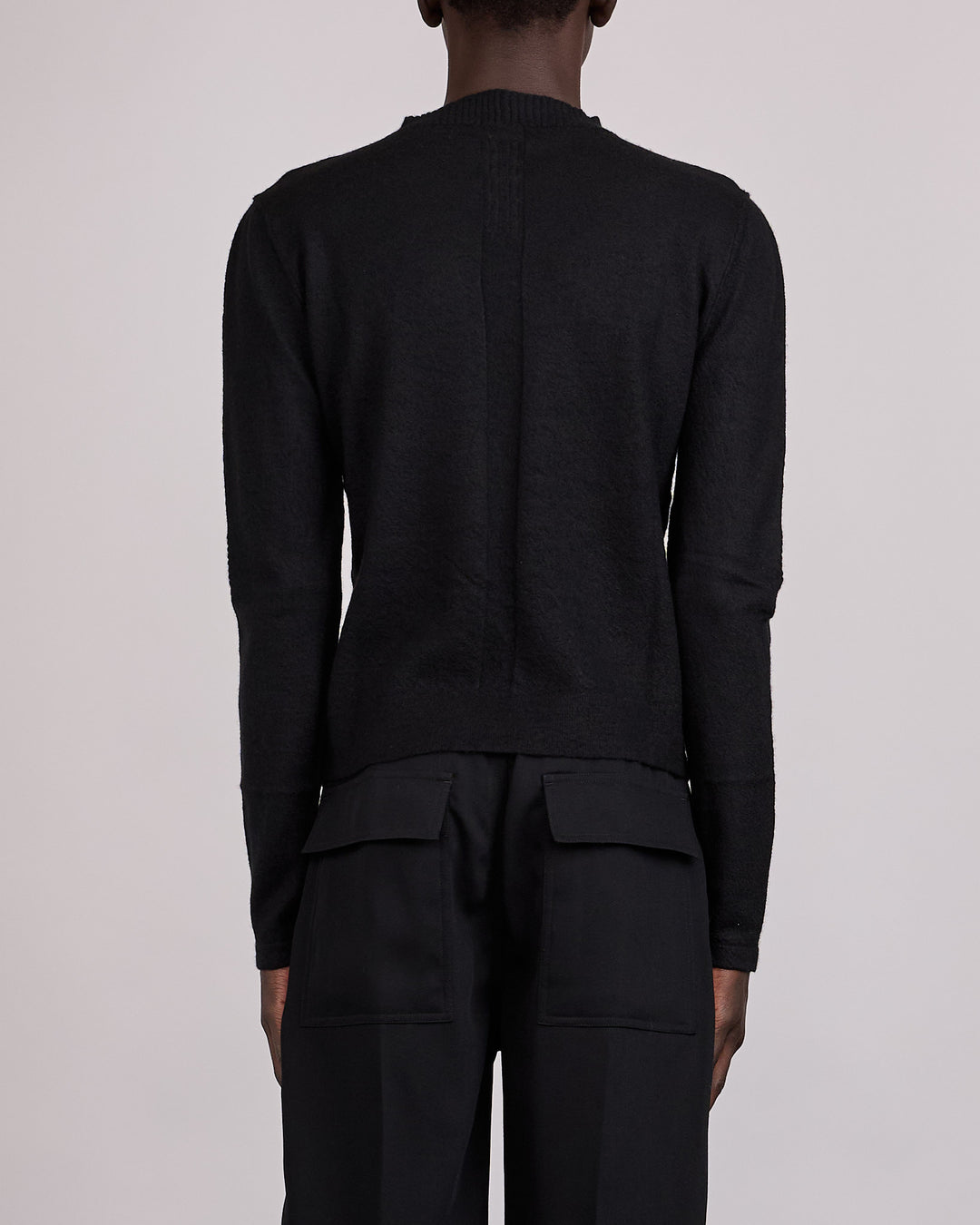 Rick Owens Cropped Biker Cashmere Sweater Black