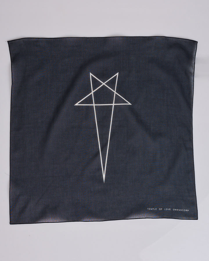 Rick Owens DRKSHDW 53x53 Bandana Pentagram Black Milk