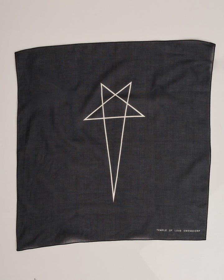 Rick Owens DRKSHDW 53x53 Bandana Pentagram Black Pearl