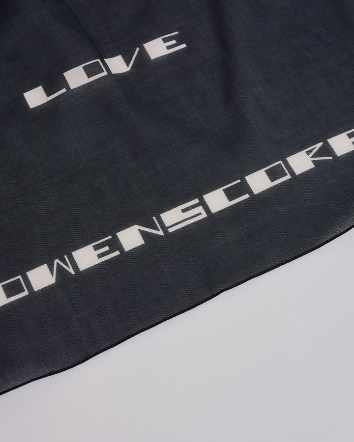 Rick Owens DRKSHDW 53x53 Bandana Temple of Love Black Milk