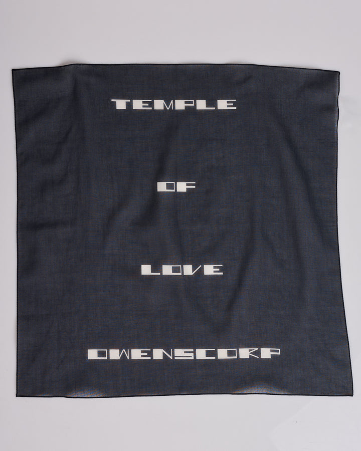 Rick Owens DRKSHDW 53x53 Bandana Temple of Love Black Milk