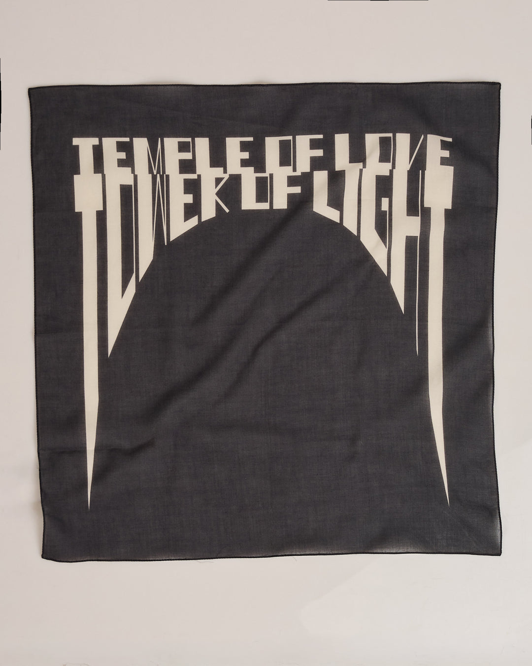Rick Owens DRKSHDW 53x53 Bandana Tower of Light Black Pearl