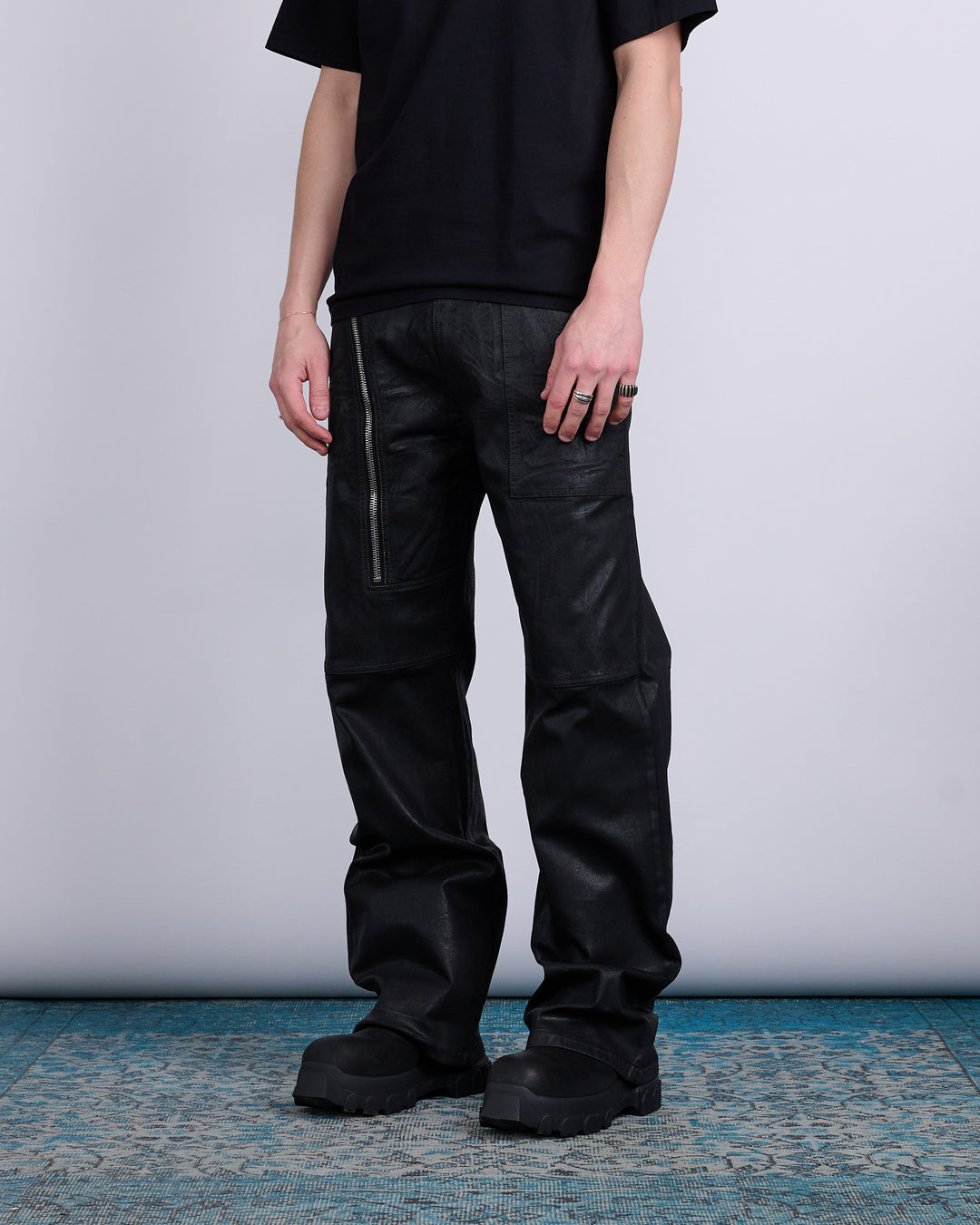 Rick Owens DRKSHDW Aircut Pants Stretch Foil Denim Black