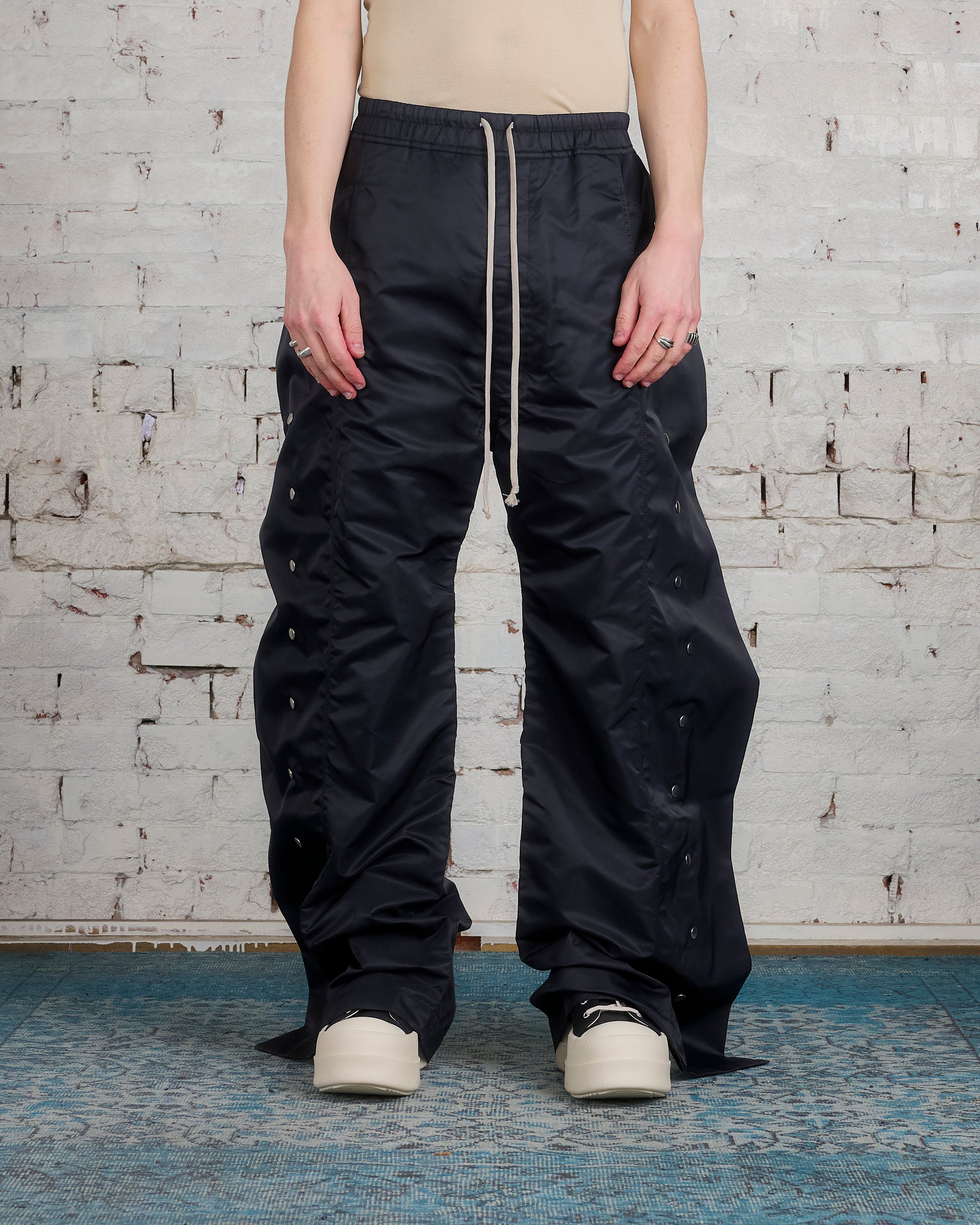 Rick Owens DRKSHDW Babel Pusher Pant Bomber Satin Black