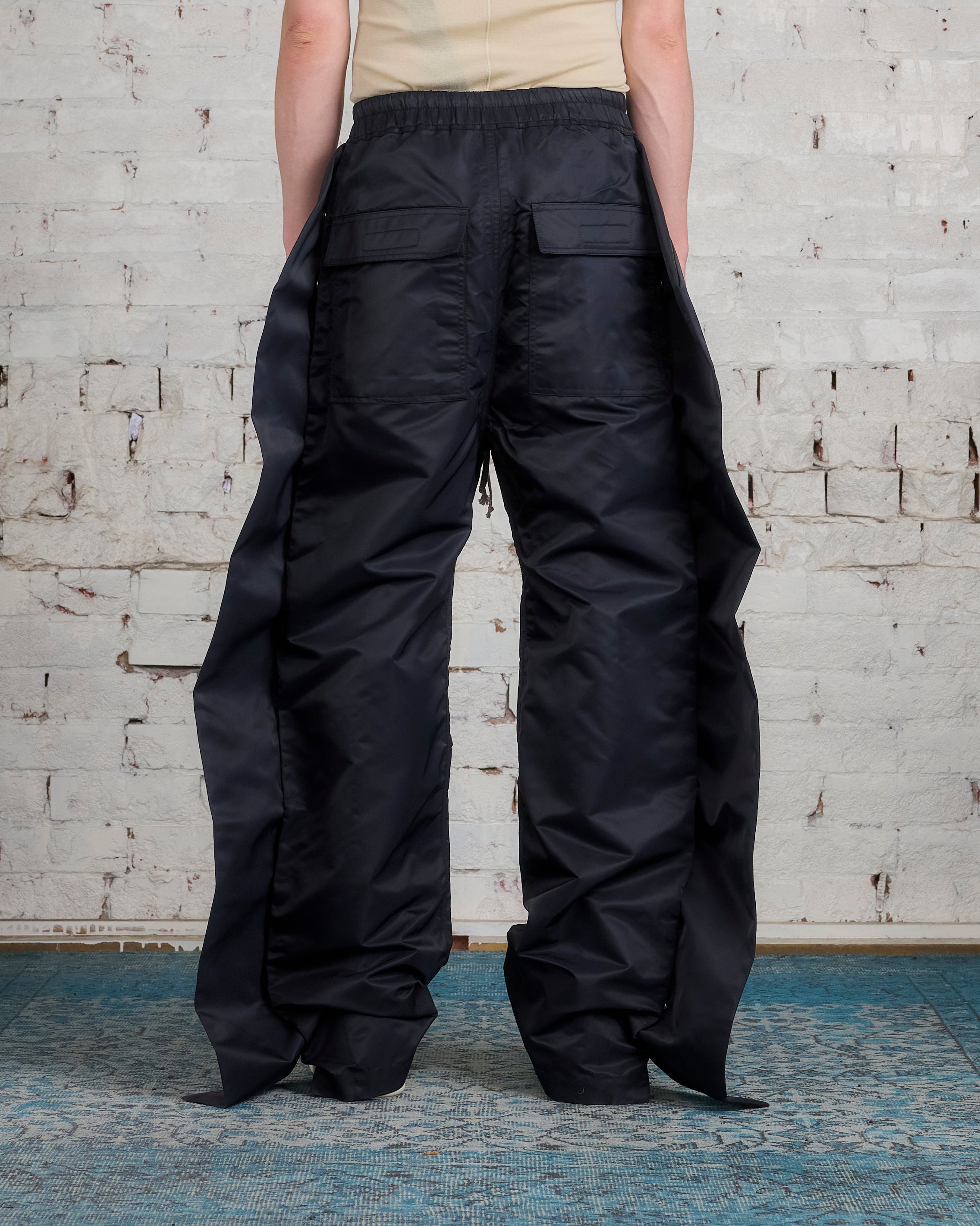 Rick Owens DRKSHDW Babel Pusher Pant Bomber Satin Black