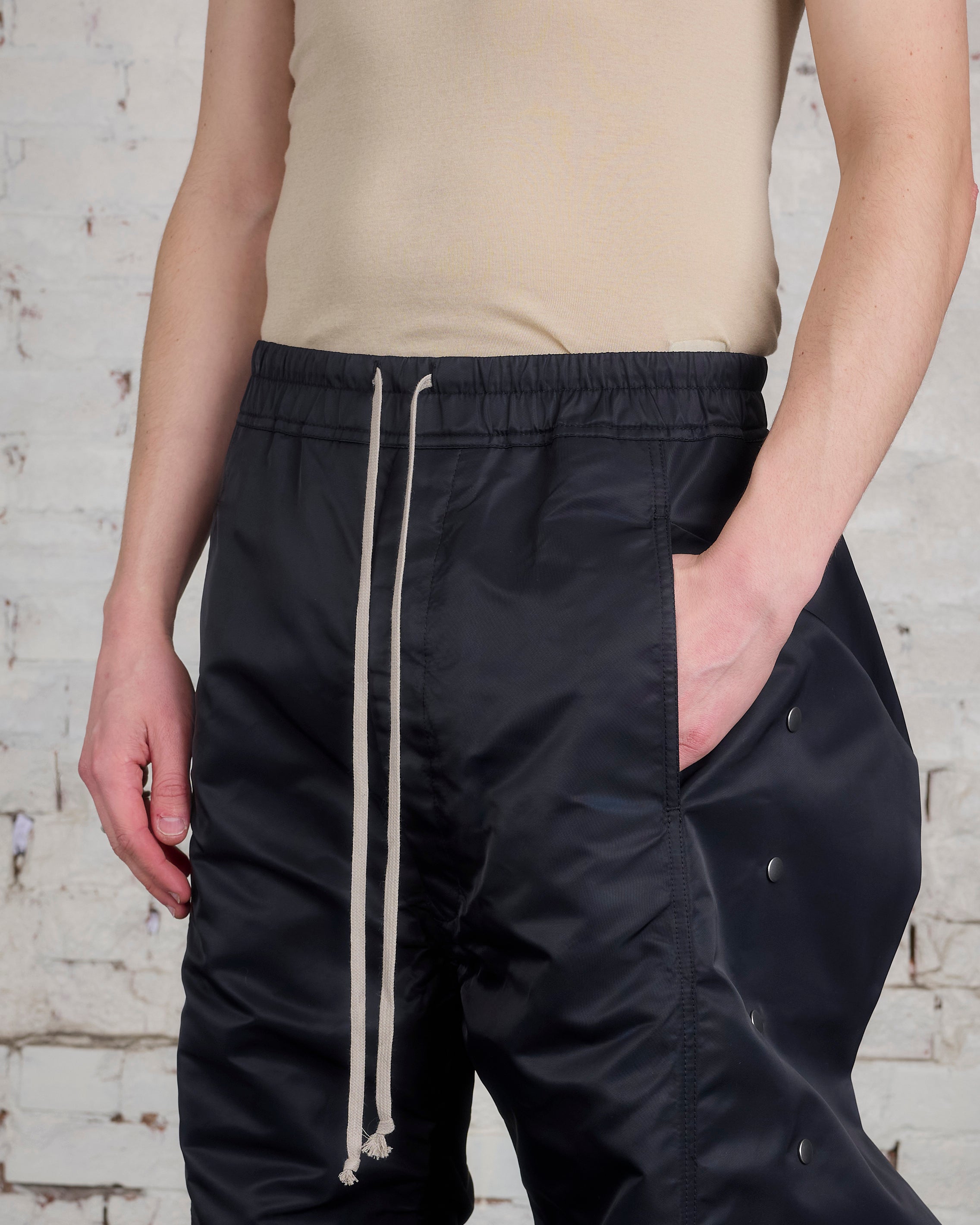 Rick Owens DRKSHDW Babel Pusher Pant Bomber Satin Black