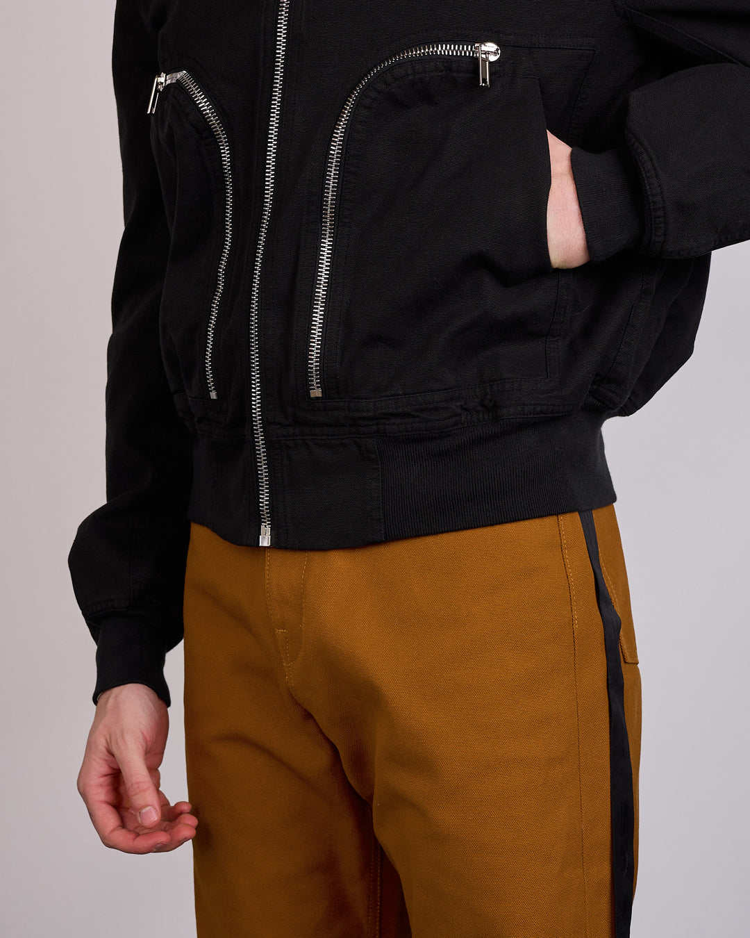 Rick Owens DRKSHDW Bauhaus Flight Jacket Canvas Black