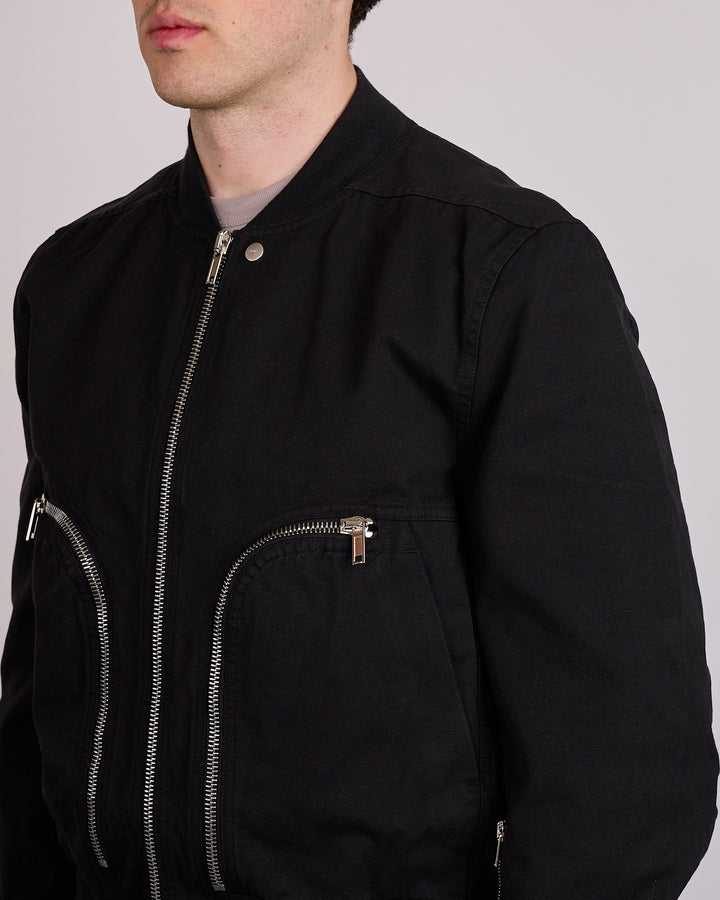 Rick Owens DRKSHDW Bauhaus Flight Jacket Canvas Black