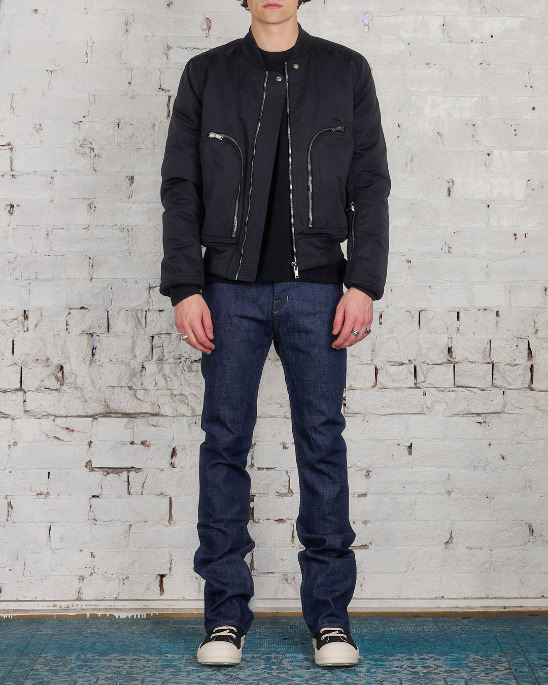 Rick Owens DRKSHDW Bauhaus Flight Jacket MU Black