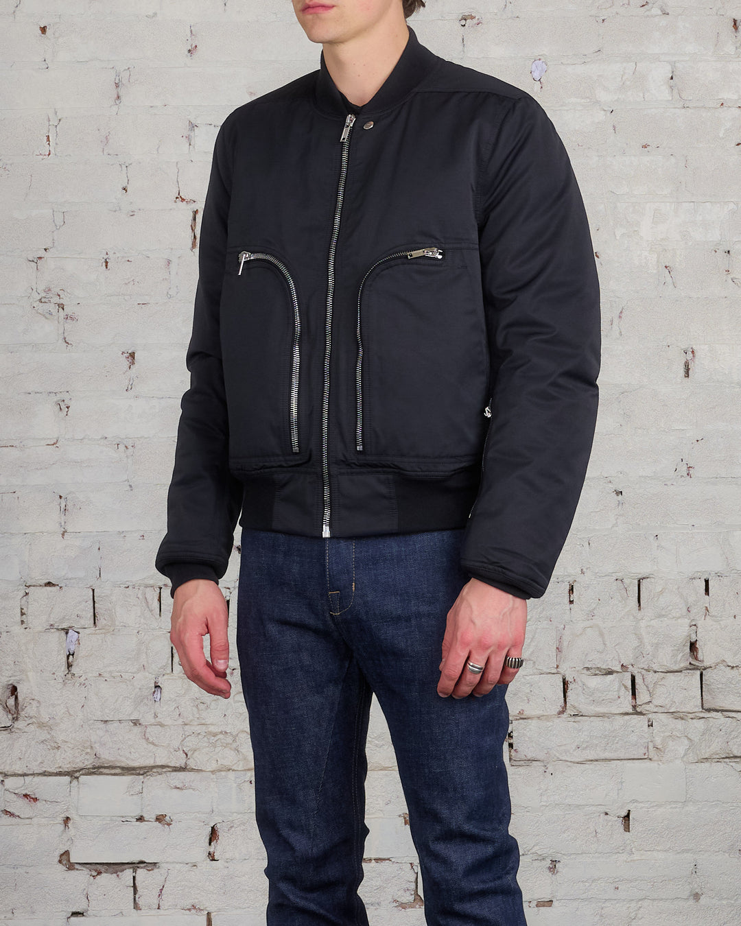 Rick Owens DRKSHDW Bauhaus Flight Jacket MU Black