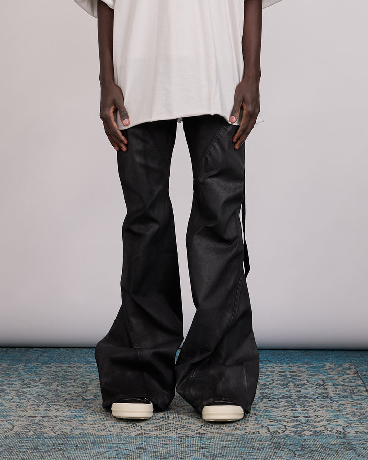 Rick Owens DRKSHDW Bias Bootcut Jean Stretch Deep Black Denim