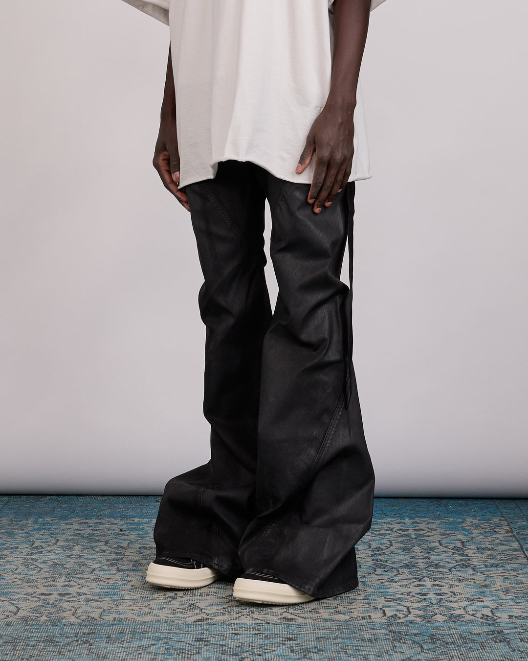 Rick Owens DRKSHDW Bias Bootcut Jean Stretch Deep Black Denim