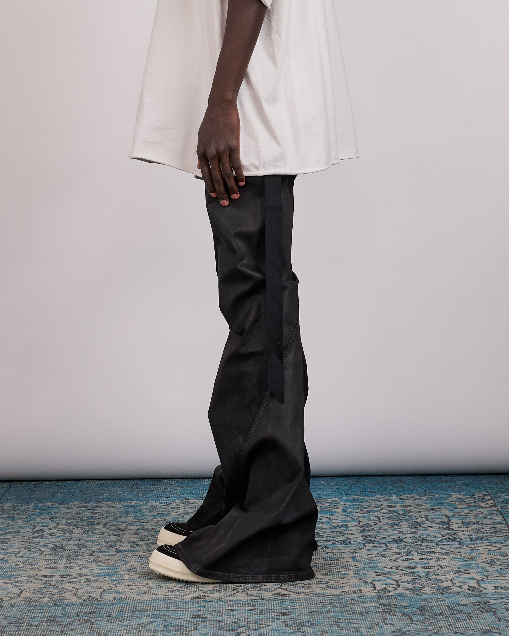 Rick Owens DRKSHDW Bias Bootcut Jean Stretch Deep Black Denim