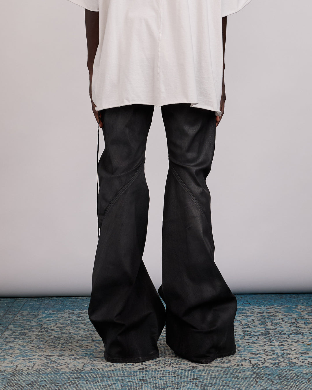 Rick Owens DRKSHDW Bias Bootcut Jean Stretch Deep Black Denim