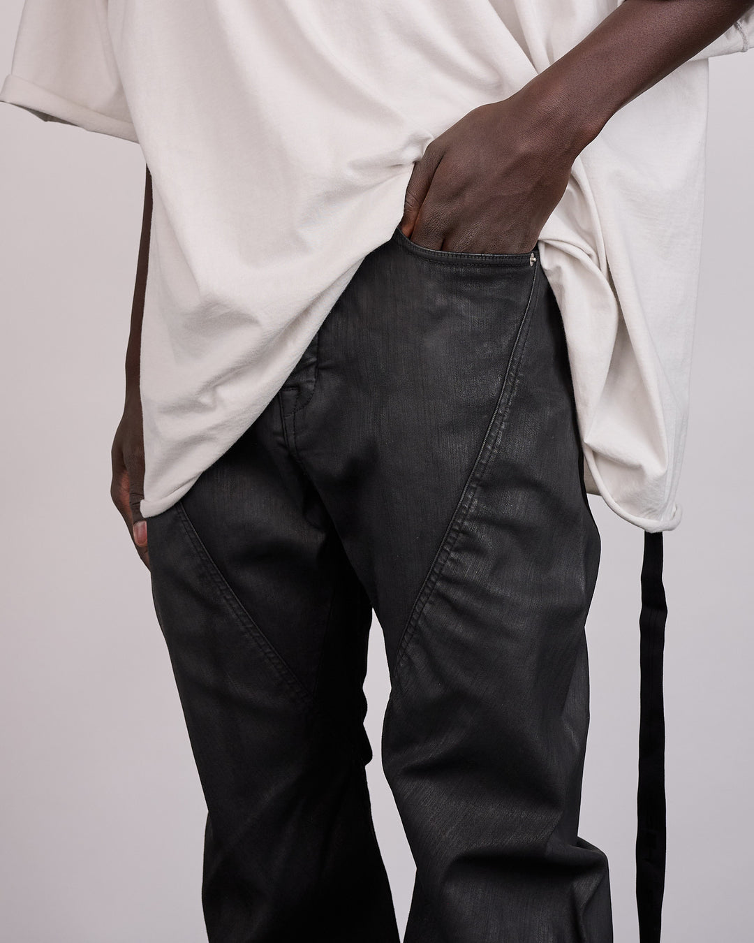 Rick Owens DRKSHDW Bias Bootcut Jean Stretch Deep Black Denim