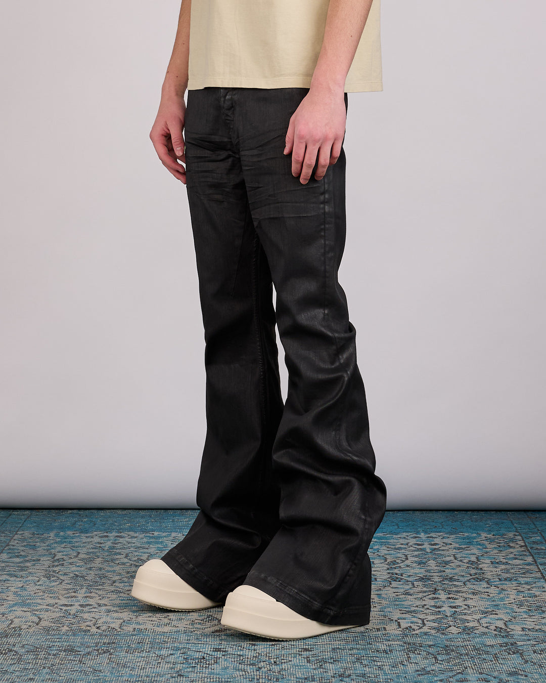 Rick Owens DRKSHDW Bolan Bootcut Jean Stretch Deep Black Denim