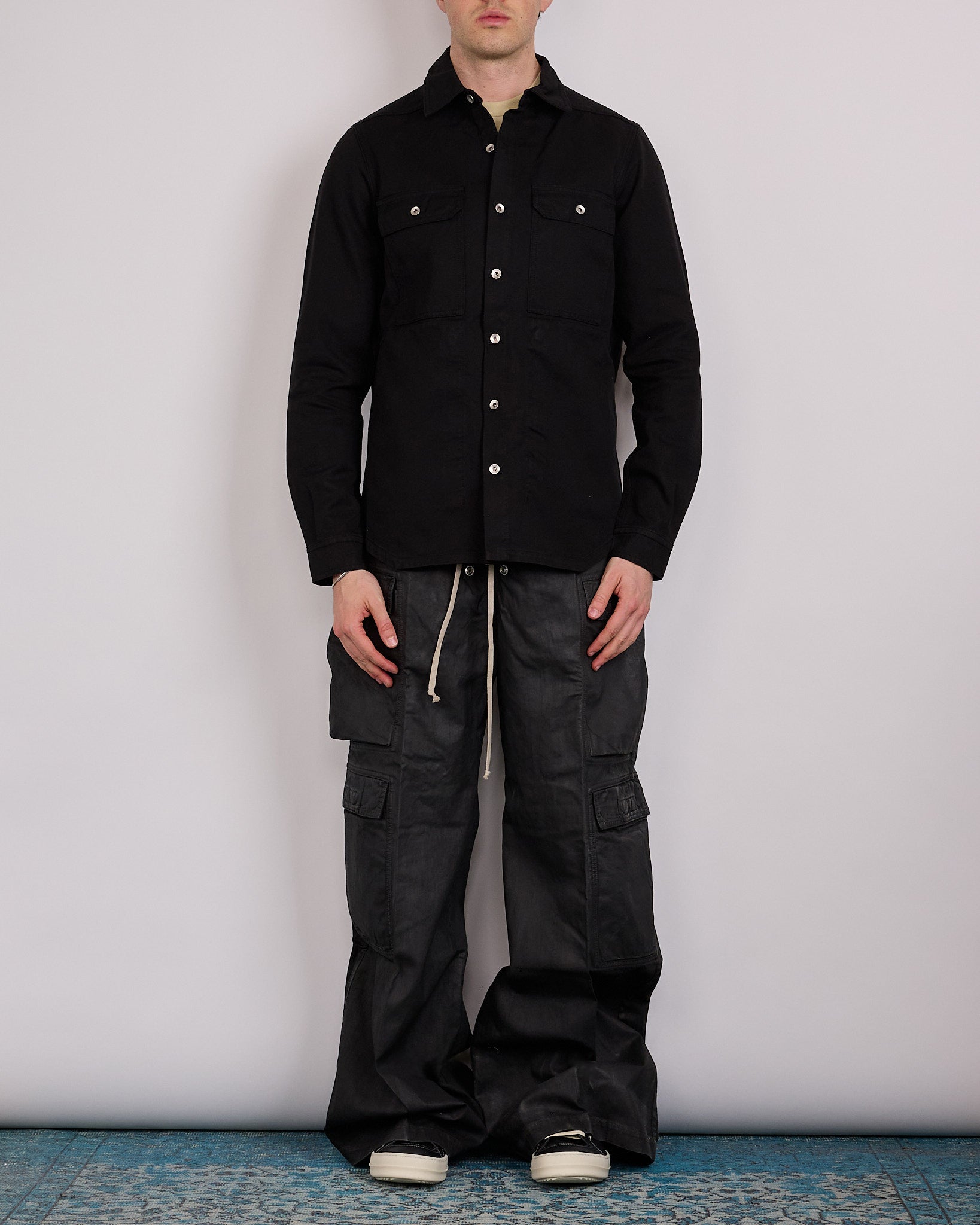 ジャケット・アウター Rick Owens drkshdw cargo outer shirt Rick Owens DRKSHDW Canvas Outershirt Black – LESS 17
