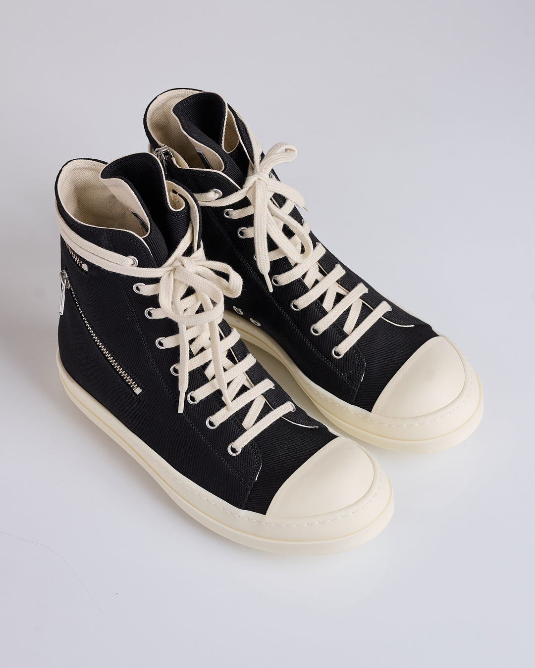 Rick Owens DRKSHDW Cargo Sneaks 13oz Overdye Denim Black Milk