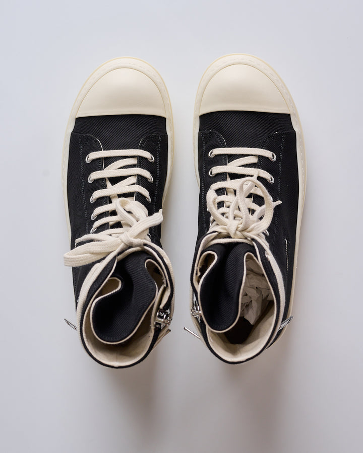 Rick Owens DRKSHDW Cargo Sneaks 13oz Overdye Denim Black Milk