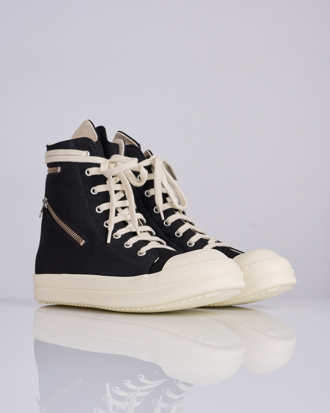 Rick Owens DRKSHDW Cargo Sneaks 13oz Overdye Denim Black Milk