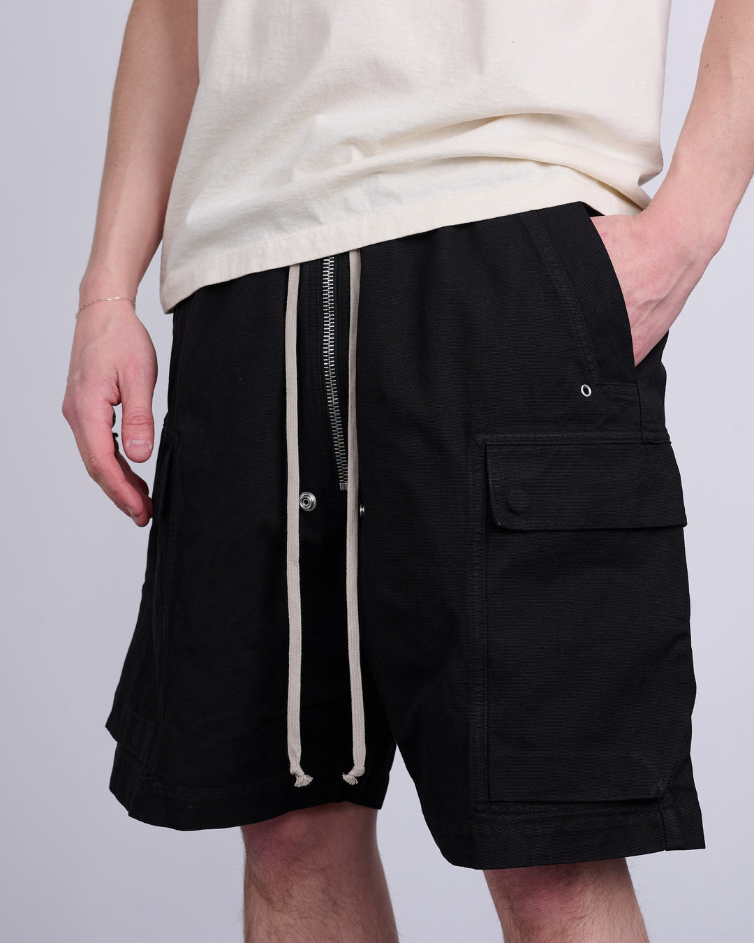 Rick Owens DRKSHDW Cargobela Short Cotton Cnvs Blk