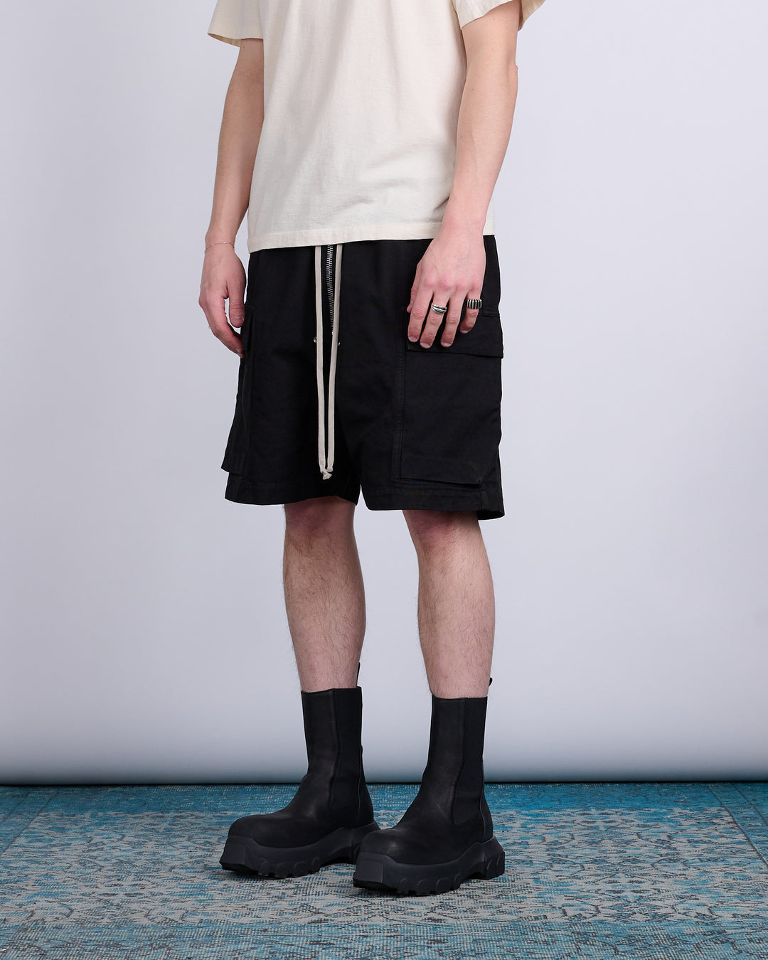 Rick Owens DRKSHDW Cargobela Short Cotton Cnvs Blk